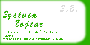 szilvia bojtar business card